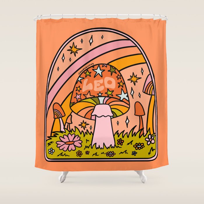 Leo Mushroom Shower Curtain Gallery Image 1