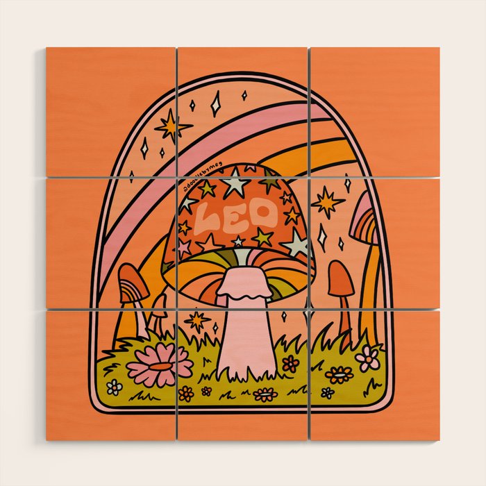 Leo Mushroom Wood Wall Art Gallery Image 1