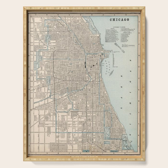 Vintage Map of Chicago (1893) Serving Tray Gallery Image 1