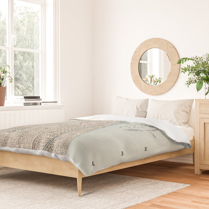 Vintage Map of Chicago (1893) Duvet Cover Gallery Image 2