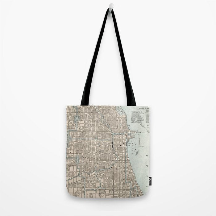 Vintage Map of Chicago (1893) Tote Bag Gallery Image 2