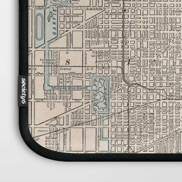 Vintage Map of Chicago (1893) Laptop Sleeve Gallery Image 3