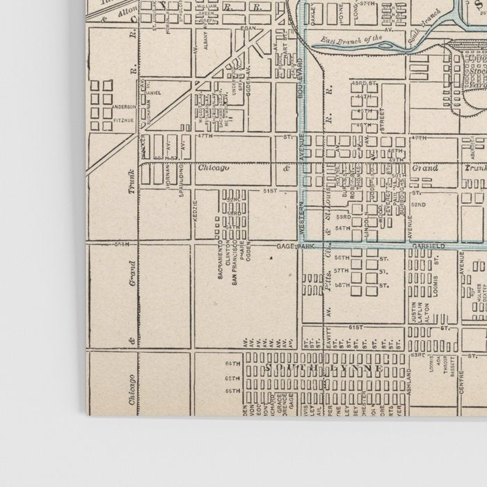 Vintage Map of Chicago (1893) Poster Gallery Image 3