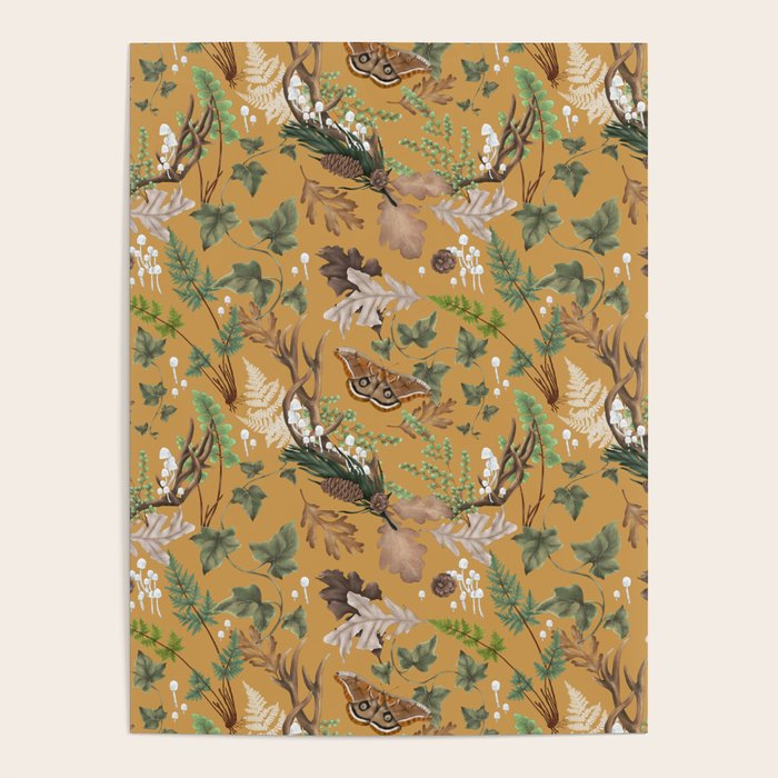 Bohemian Leafy Forest Poster Gallery Image 1