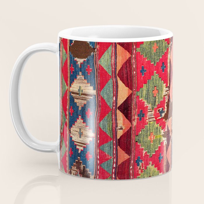 Haymana  Antique Ankara Turkish Kilim Fragment Print Coffee Mug Gallery Image 3
