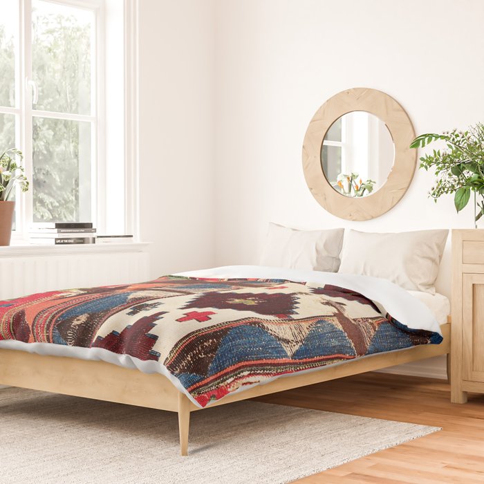 Haymana  Antique Ankara Turkish Kilim Fragment Print Duvet Cover Gallery Image 2