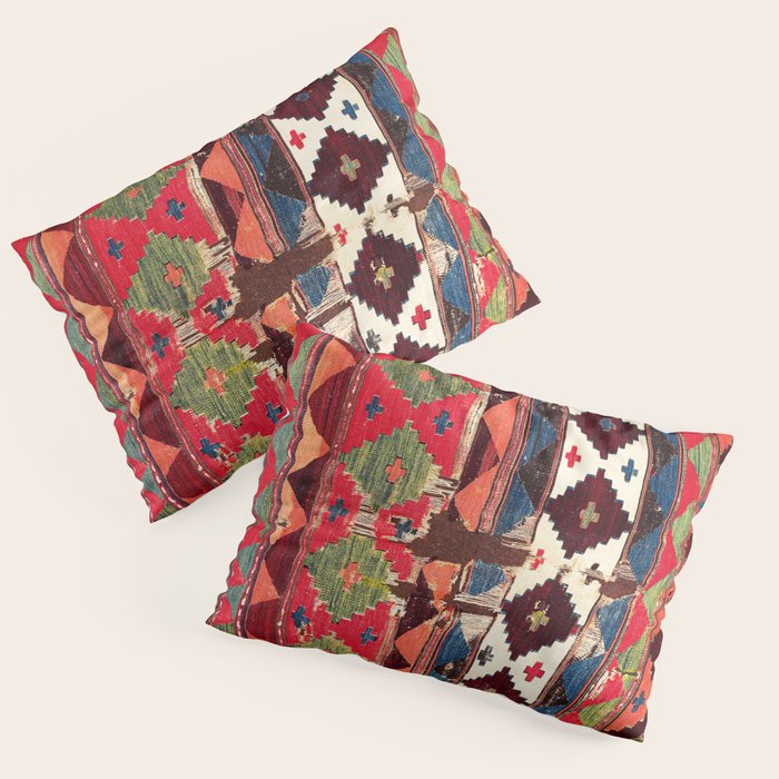 Haymana  Antique Ankara Turkish Kilim Fragment Print Pillow Sham Gallery Image 3