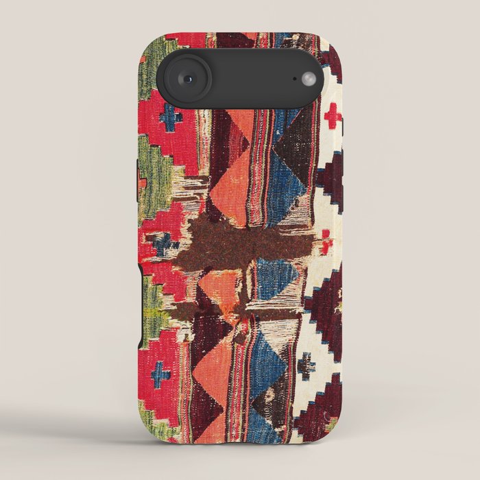 Haymana  Antique Ankara Turkish Kilim Fragment Print iPhone Case Gallery Image 2