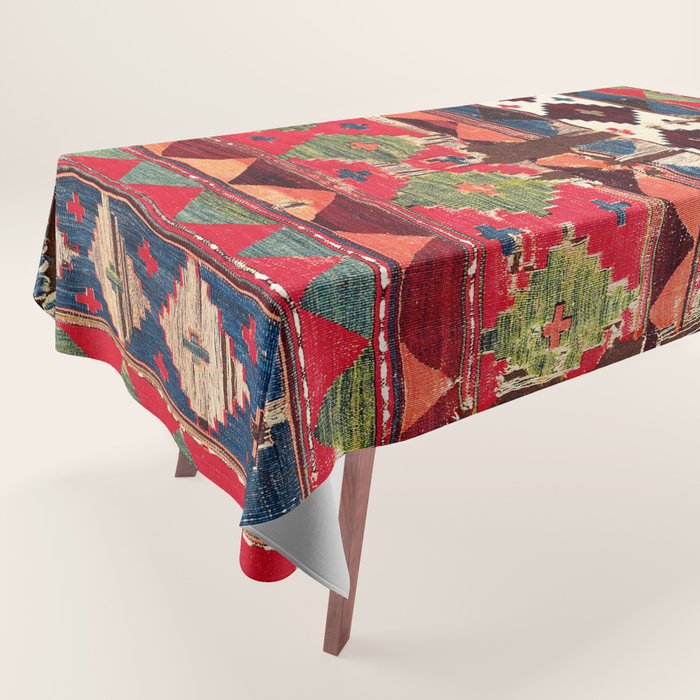 Haymana  Antique Ankara Turkish Kilim Fragment Print Tablecloth Gallery Image 1