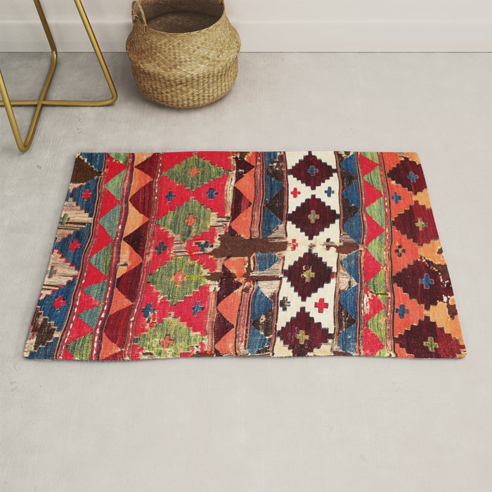 Haymana  Antique Ankara Turkish Kilim Fragment Print Rug Gallery Image 1