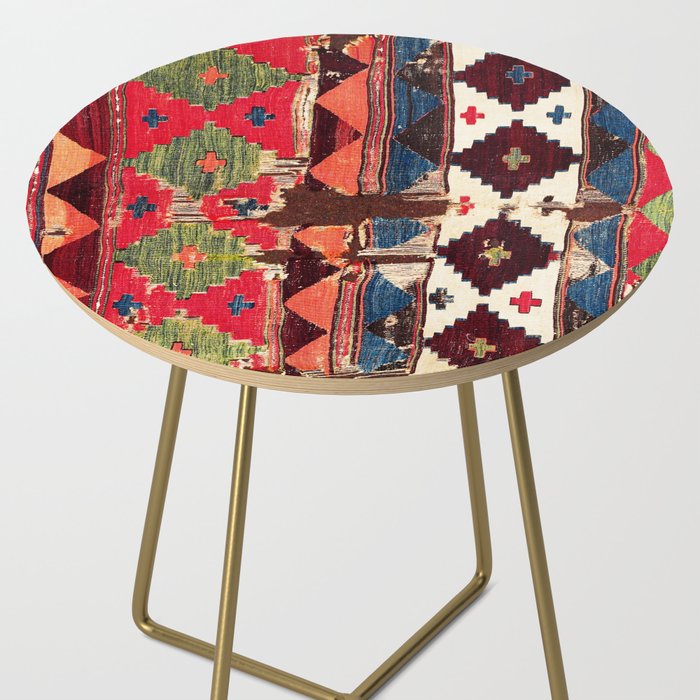Haymana  Antique Ankara Turkish Kilim Fragment Print Side Table Gallery Image 2