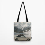 Vintage Apres Ski Alpine Mountains Classic Car  Tote Bag Gallery Image 2