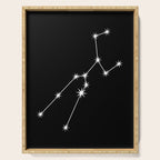 Taurus Zodiac Star Constellation Line Art Black Serving Tray Gallery Image 1