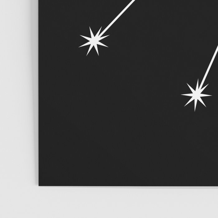 Taurus Zodiac Star Constellation Line Art Black Poster Gallery Image 3