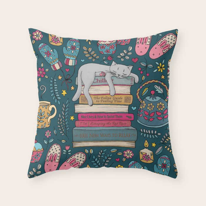 How to Hygge Like a Cat Throw Pillow Gallery Image 6