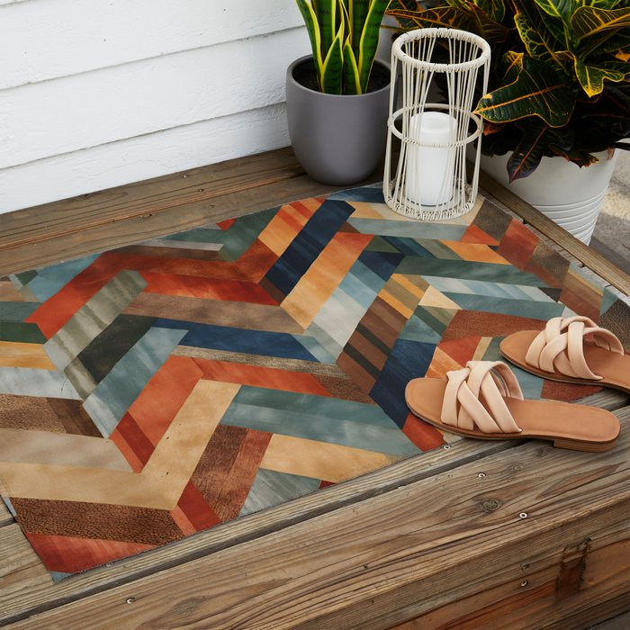 Desert Herringbone Reverie Outdoor Rug Gallery Image 2