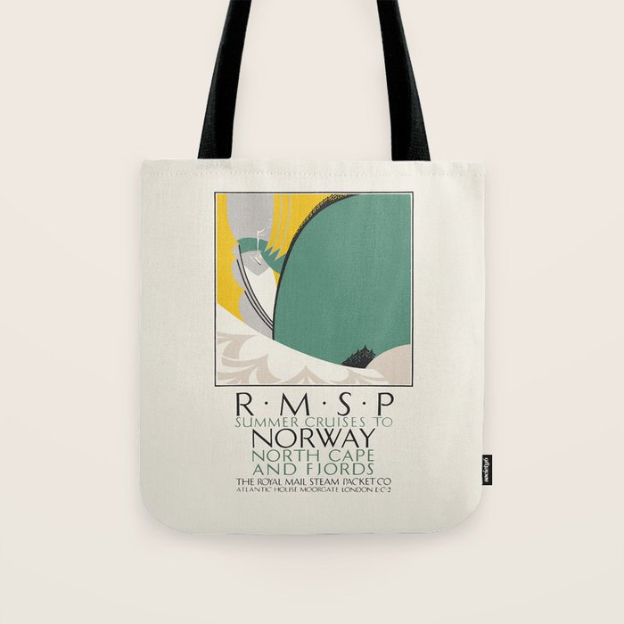 Summer Cruises to Norway - Vintage travel poster, 1930 Tote Bag Gallery Image 1