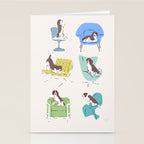 Mid-century Modern Chairs with Beagle Dogs Stationery Card Gallery Image 2