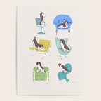 Mid-century Modern Chairs with Beagle Dogs Poster Gallery Image 4