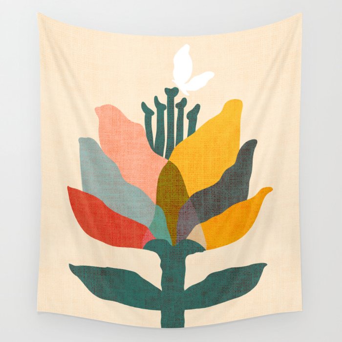 Flower and butterfly Wall Tapestry Gallery Image 4