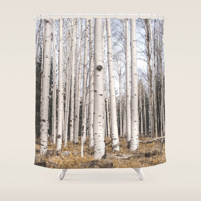 Tall Birch Forest Shower Curtain Gallery Image 1