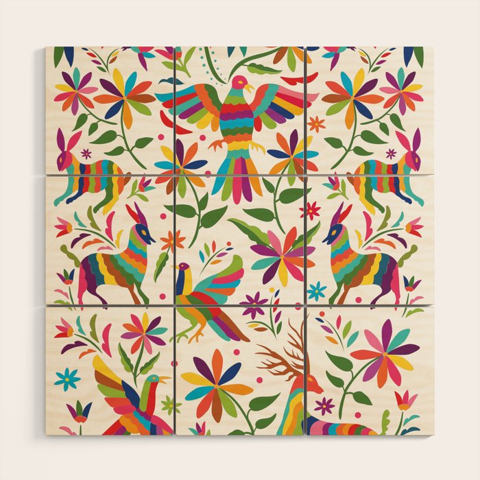 Mexican Otomí Design by Akbaly Wood Wall Art Gallery Image 1