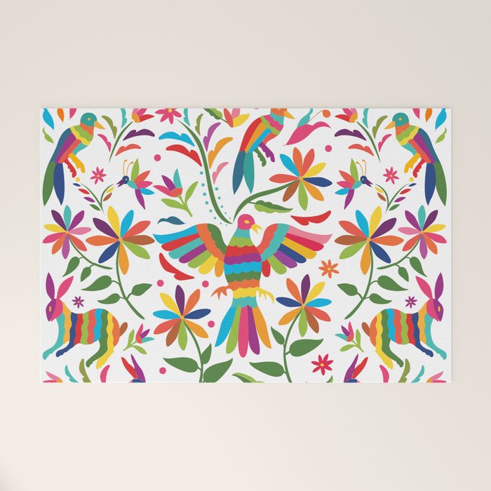 Mexican Otomí Design by Akbaly Welcome Mat Gallery Image 1