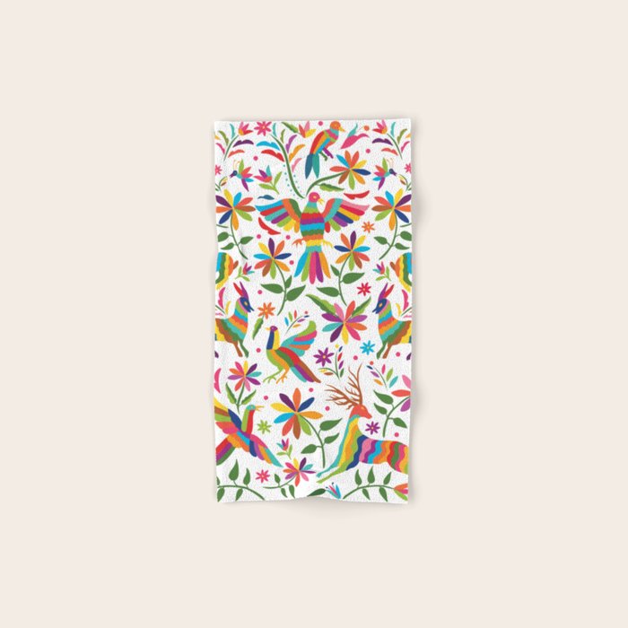 Mexican Otomí Design by Akbaly Bath Towel Gallery Image 1