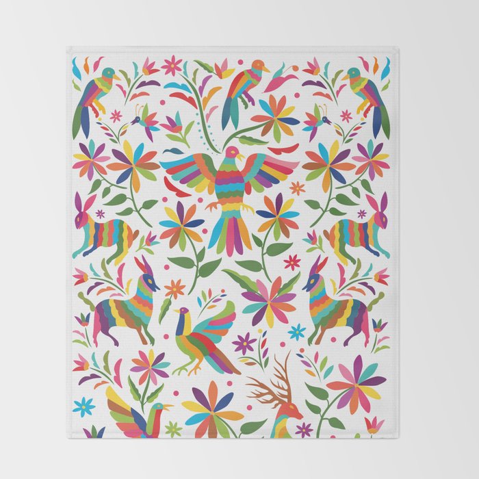 Mexican Otomí Design by Akbaly Throw Blanket Gallery Image 2
