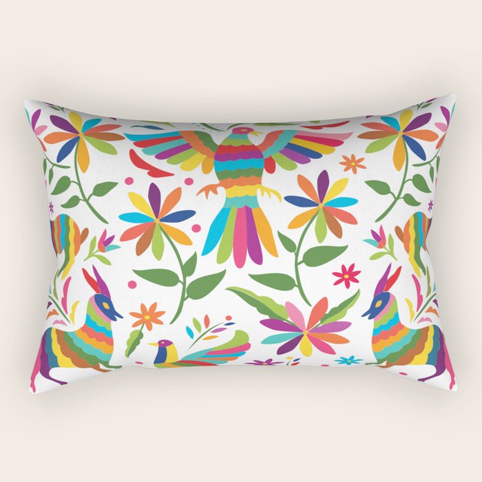 Mexican Otomí Design by Akbaly Rectangular Pillow Gallery Image 2