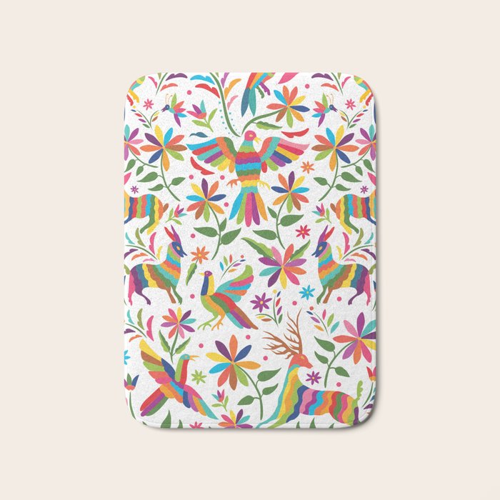 Mexican Otomí Design by Akbaly Bath Mat Gallery Image 1