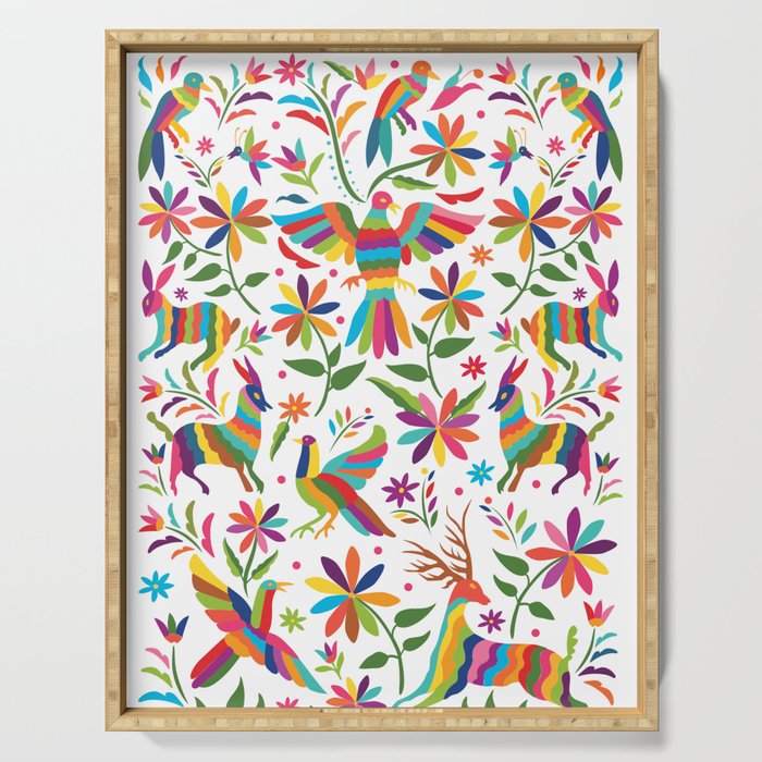 Mexican Otomí Design by Akbaly Serving Tray Gallery Image 1