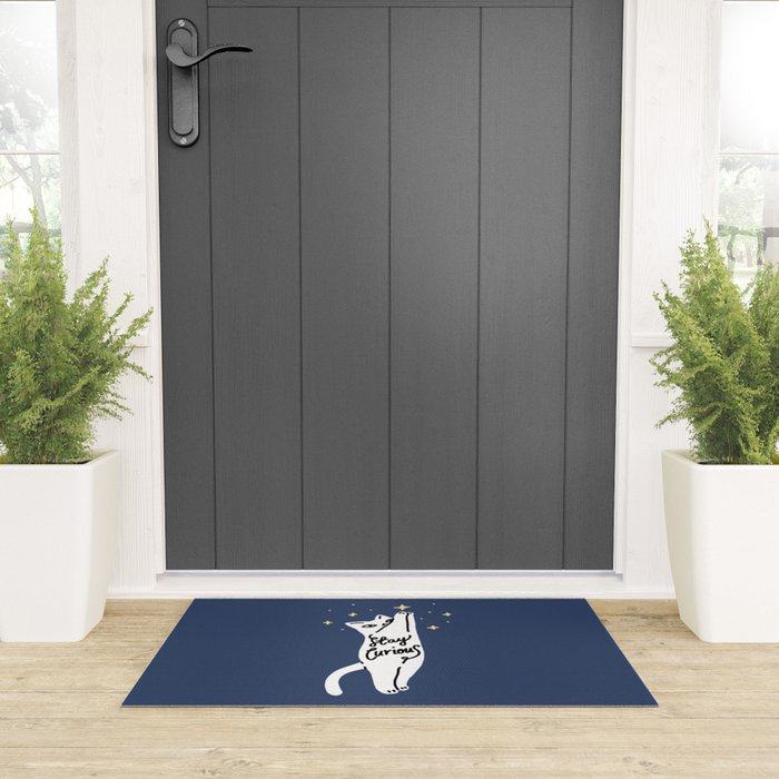 Stay Curious Cat Welcome Mat Gallery Image 3