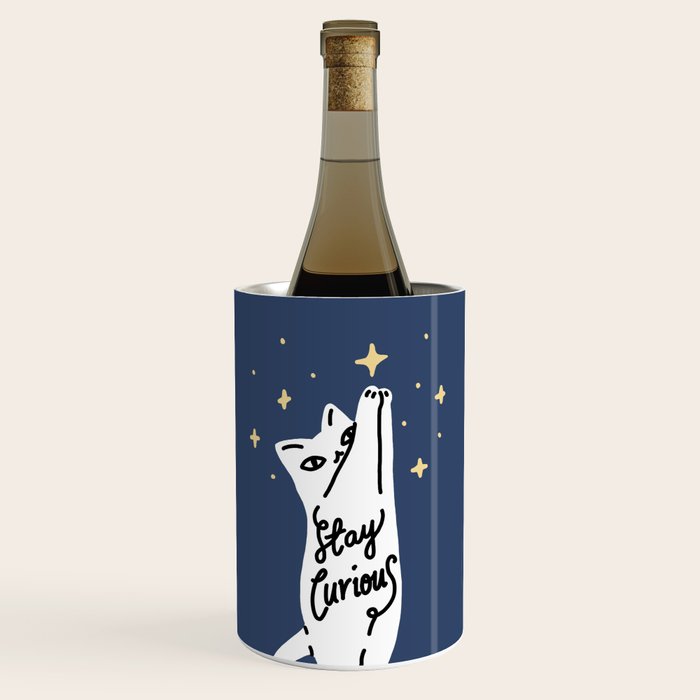 Stay Curious Cat Wine Chiller Gallery Image 1