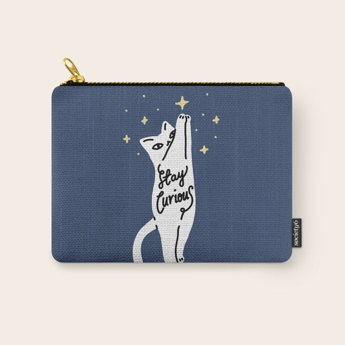 Stay Curious Cat Carry All Pouch Gallery Image 1