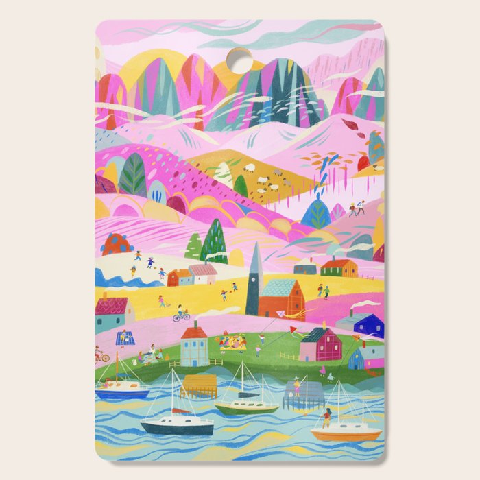 Pink Mountain Cutting Board Gallery Image 1
