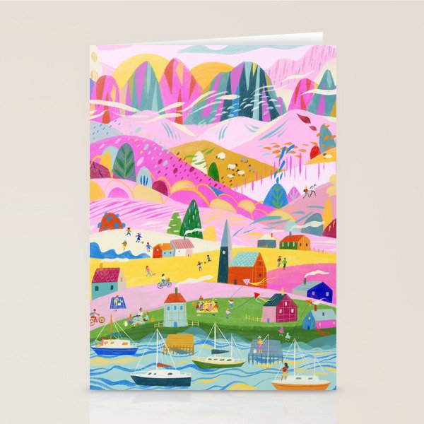 Pink Mountain Stationery Card Gallery Image 1