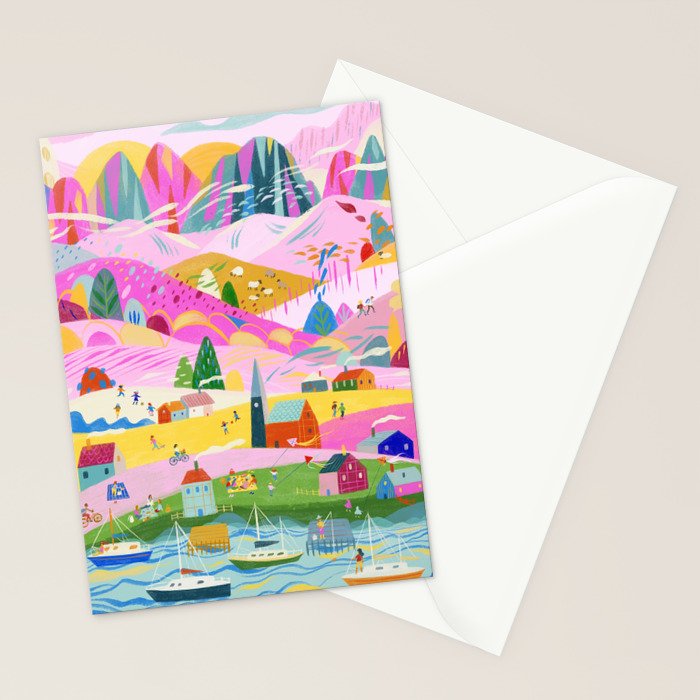 Pink Mountain Stationery Card Gallery Image 2
