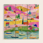 Pink Mountain Wood Wall Art Gallery Image 1