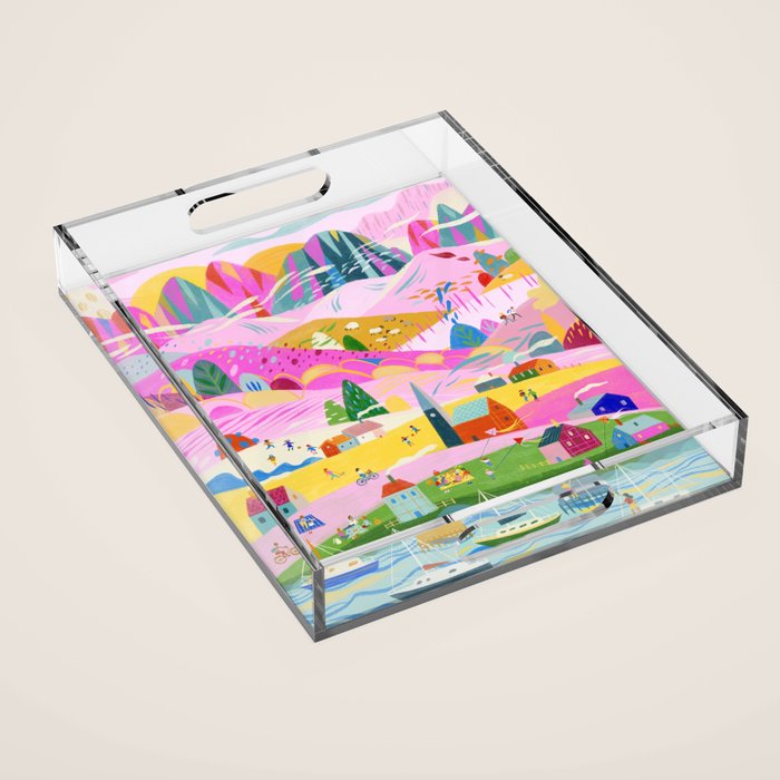 Pink Mountain Acrylic Tray Gallery Image 1