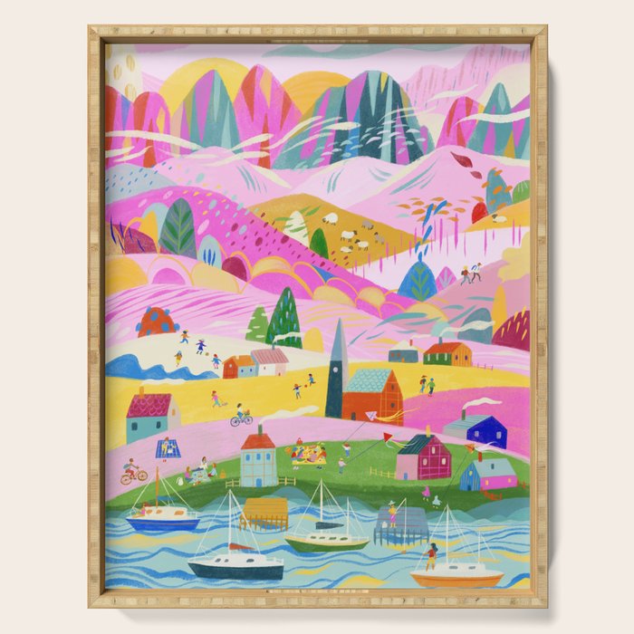 Pink Mountain Serving Tray Gallery Image 1