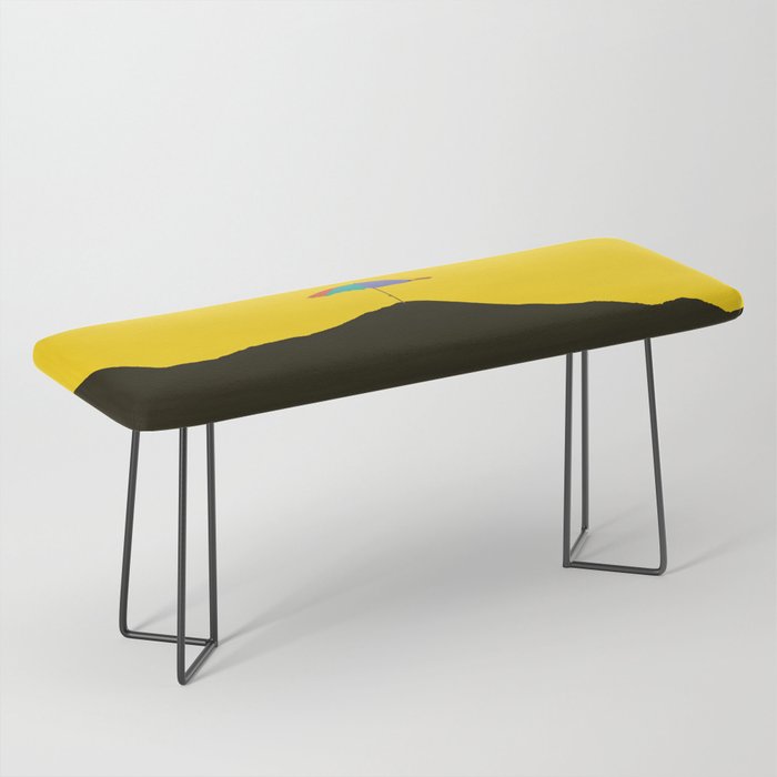 Colorful Parasol Black Yellow Background #decor #society6 #buyart Bench Gallery Image 1