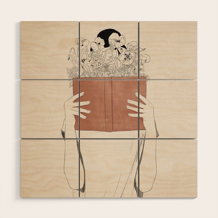 The Dreamer Line Art Wood Wall Art Gallery Image 1
