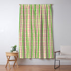 Retro Picnic Plaid Pattern in Light Green and Pink Window Curtain Gallery Image 5