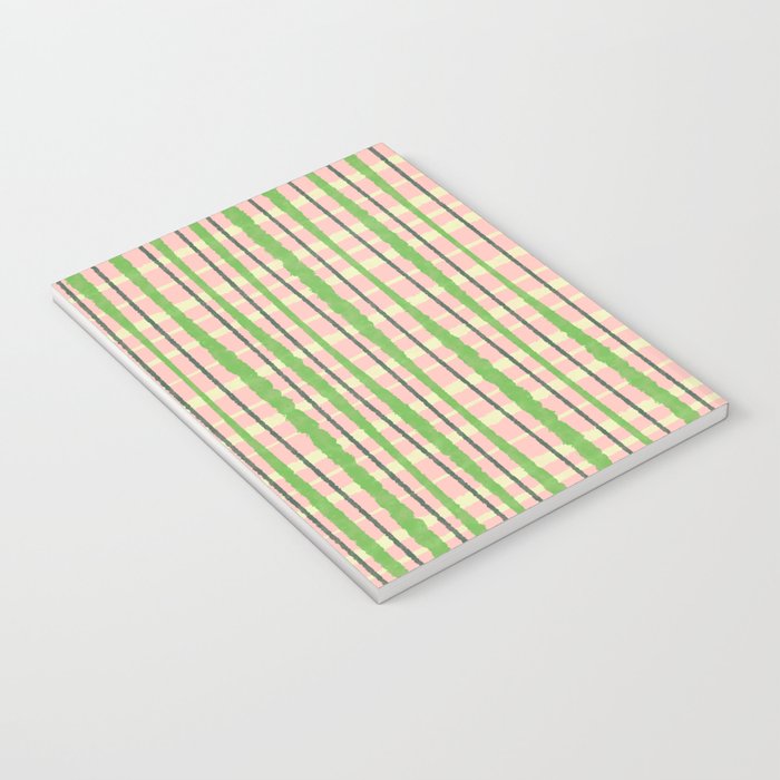Retro Picnic Plaid Pattern in Light Green and Pink Notebook Gallery Image 3