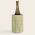 Retro Picnic Plaid Pattern in Light Green and Pink Wine Chiller Gallery Image 3
