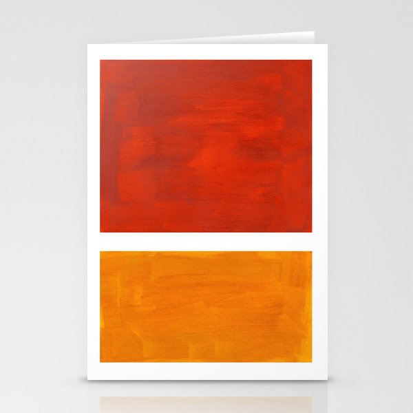 Burnt Orange Yellow Ochre Mid Century Modern Abstract Minimalist Rothko Color Field Squares Stationery Card Gallery Image 2