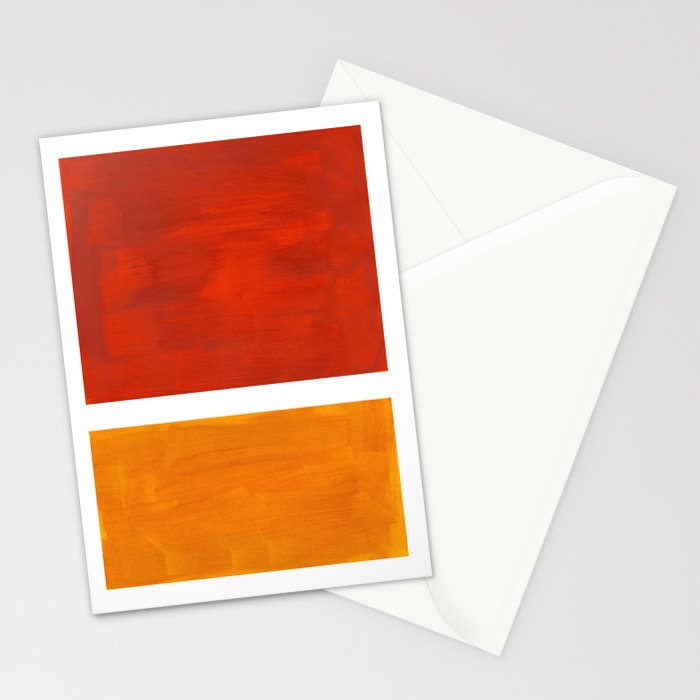 Burnt Orange Yellow Ochre Mid Century Modern Abstract Minimalist Rothko Color Field Squares Stationery Card Gallery Image 2