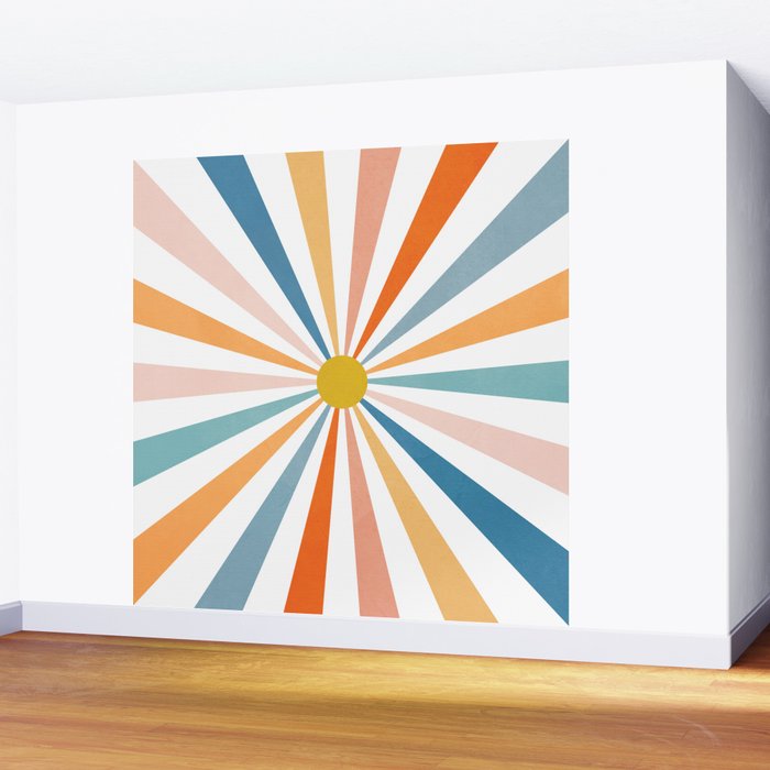Sun Retro Art V Wall Mural Gallery Image 2