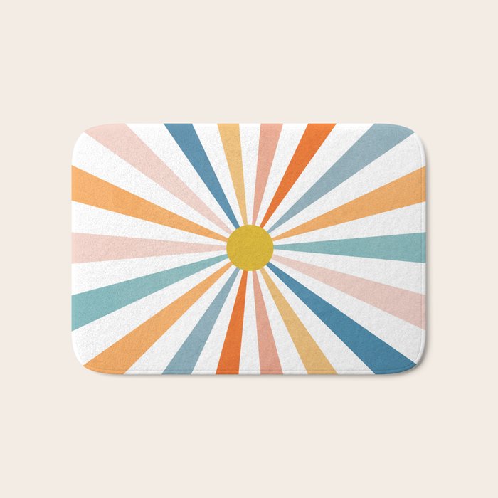 Sun Retro Art V Bath Mat Gallery Image 1